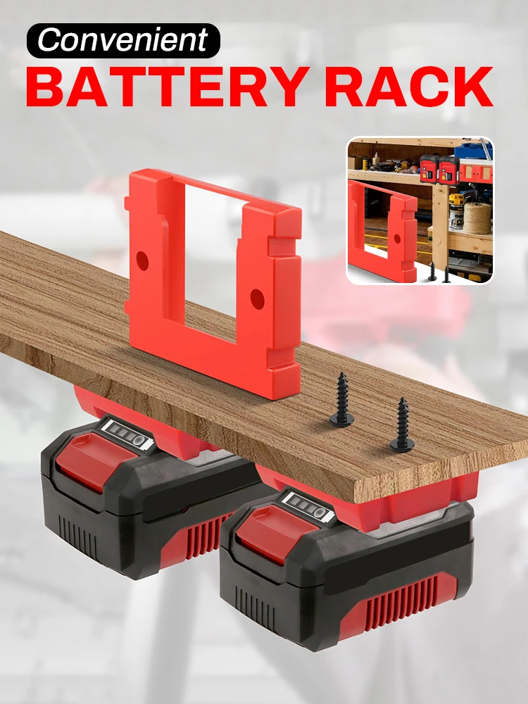 6 Packs Battery Storage Holders For Einhell Power X-Change 18V Battery Wall Mount Fixing Dock Bracket Portable Battery Holder