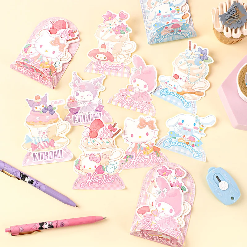 Imagem -03 - Sanrio Melody Kuromi Cinnamoroll Memo Pad Sticky Notes Papelaria Etiqueta Notepad Planner Sticker Post Material Escolar Pacotes por Lote