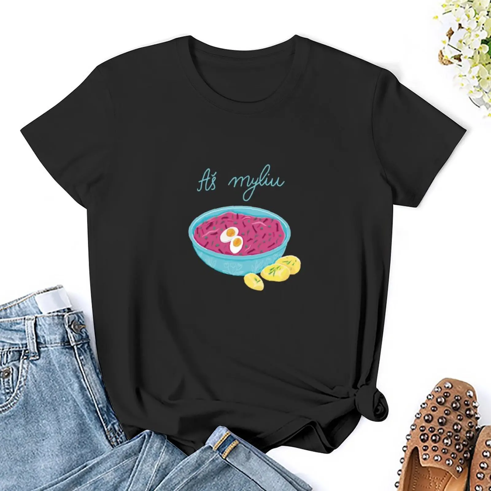 ?altibar??iai / cold beetroot soup T-Shirt plus size tops summer tops T-shirts for Women
