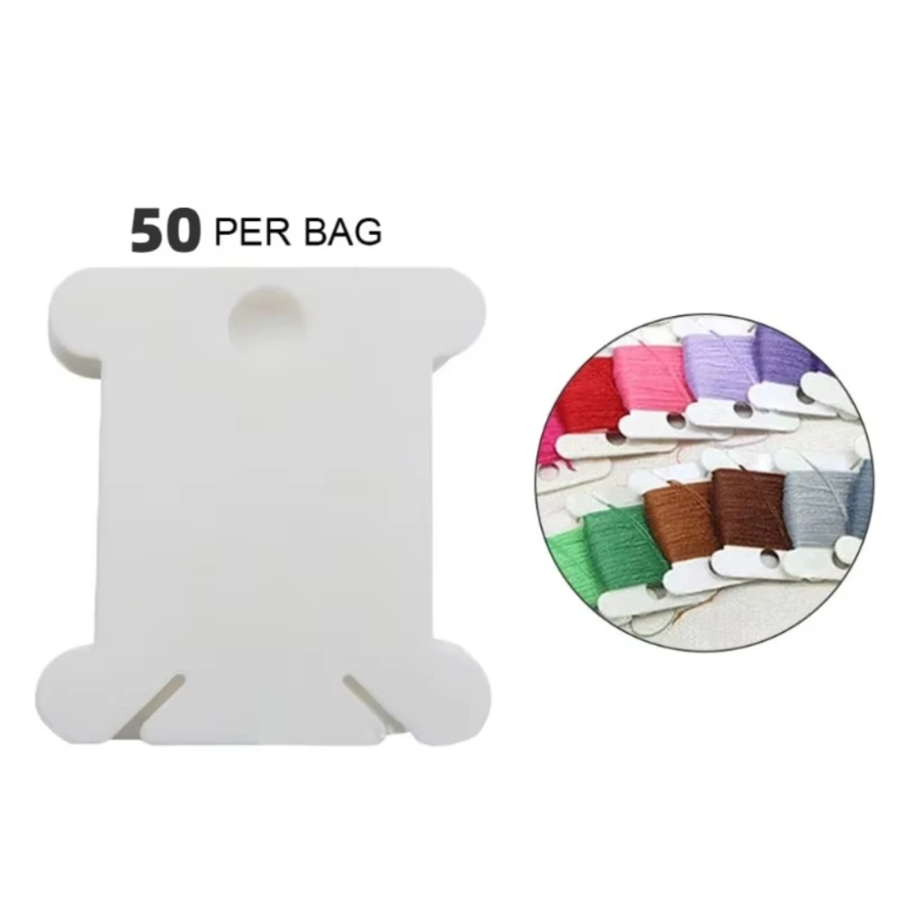 50PCS/Set Plastic Bobbins Floss Set Spool Thread Card Embroidery Floss DIY Stitch Organizer Holder Sewing Tools image 6