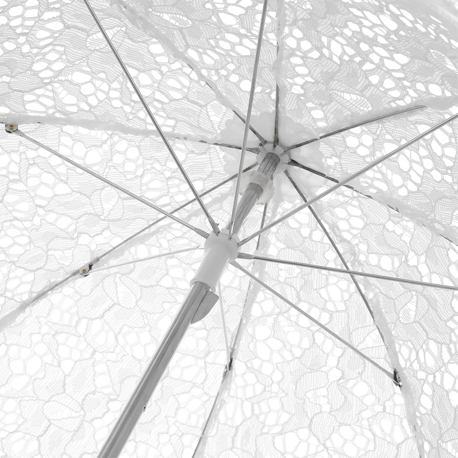 

Lace Umbrella Props White 42x50cm Steel Handle Wedding Photo Parasol Vintage Girls Umbrella Decorative Accessories