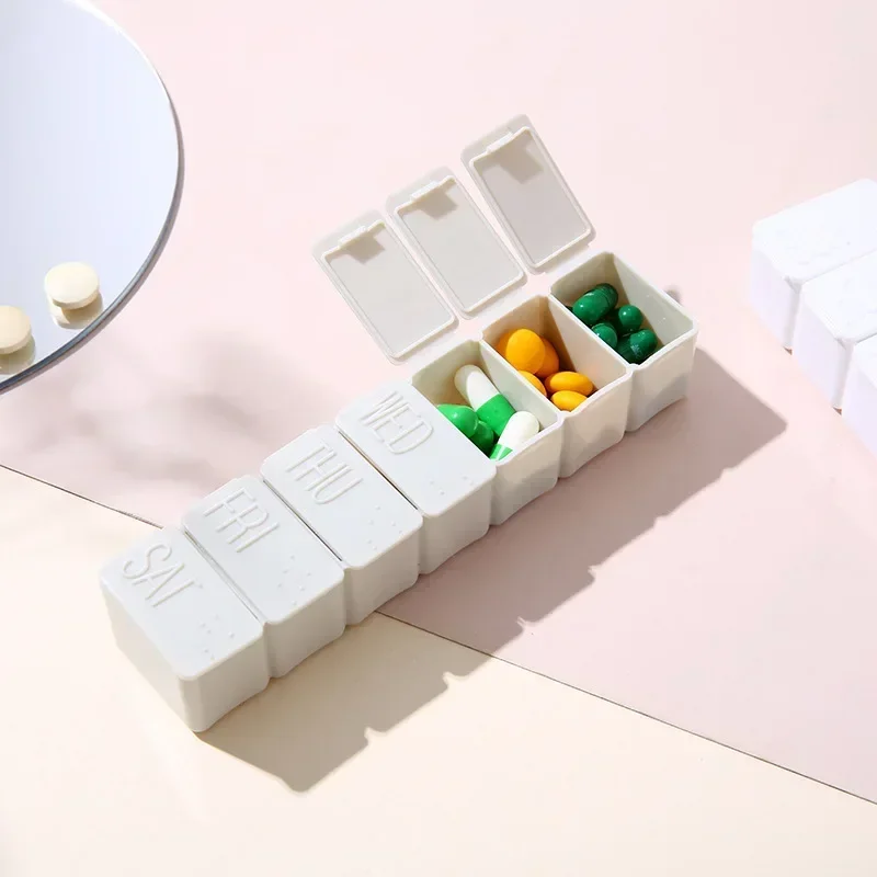 

7 Day Travel Pill Box Holder Weekly Medicine Storage Organizer Container Drugs Tablet Dispenser Independent Lattice Pills Case