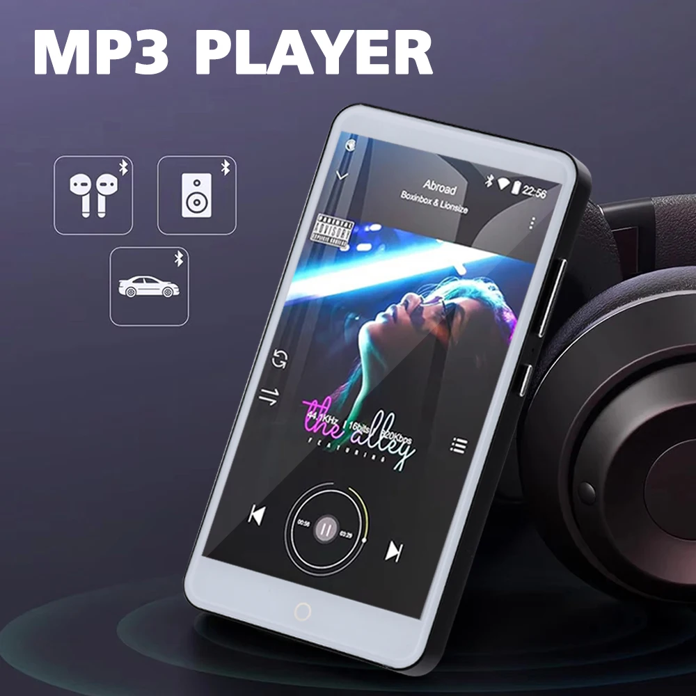 MP4 Player Support 256GB Memory Card Bluetooth 5.0 HD MP4 Player 5MP Rear Camera 5.0inch Full Touch Screen for Movie