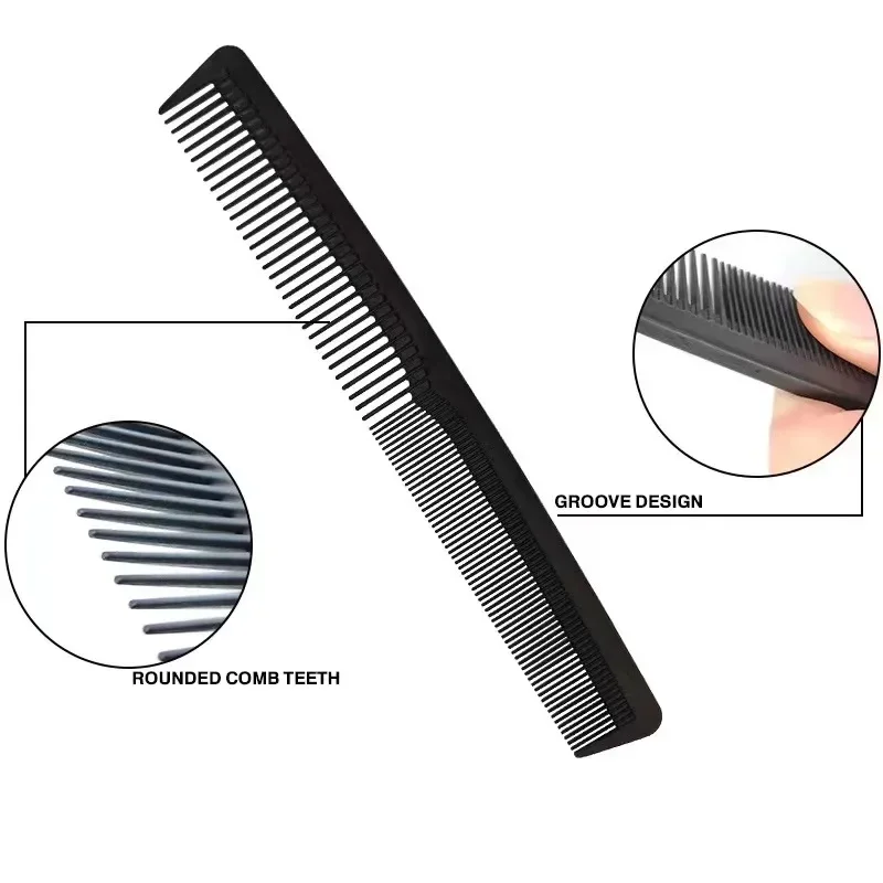 New Black Fine-Tooth Comb Metal Pin Anti-Static Hair Style Rat Tail Hair Tip-tail Combs Professional Highlighting Barber Combs