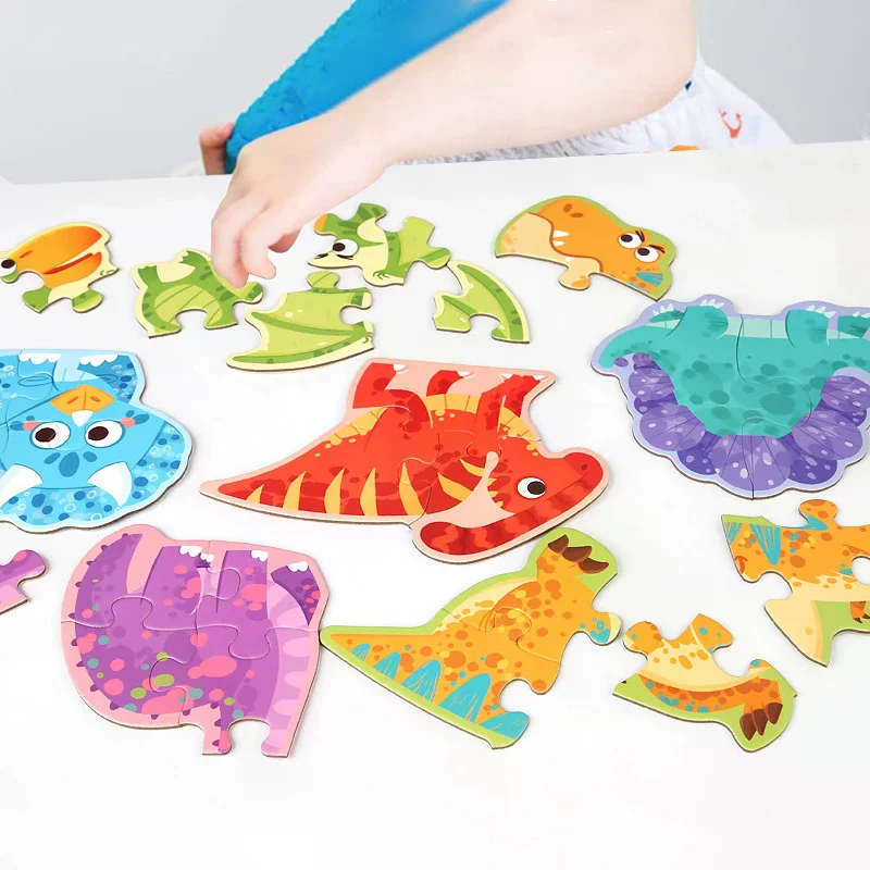 Puzzle di carta Giocattolo per bambini Puzzle di animali del fumetto Gioco di giocattoli educativi precoci Set regalo per bambini