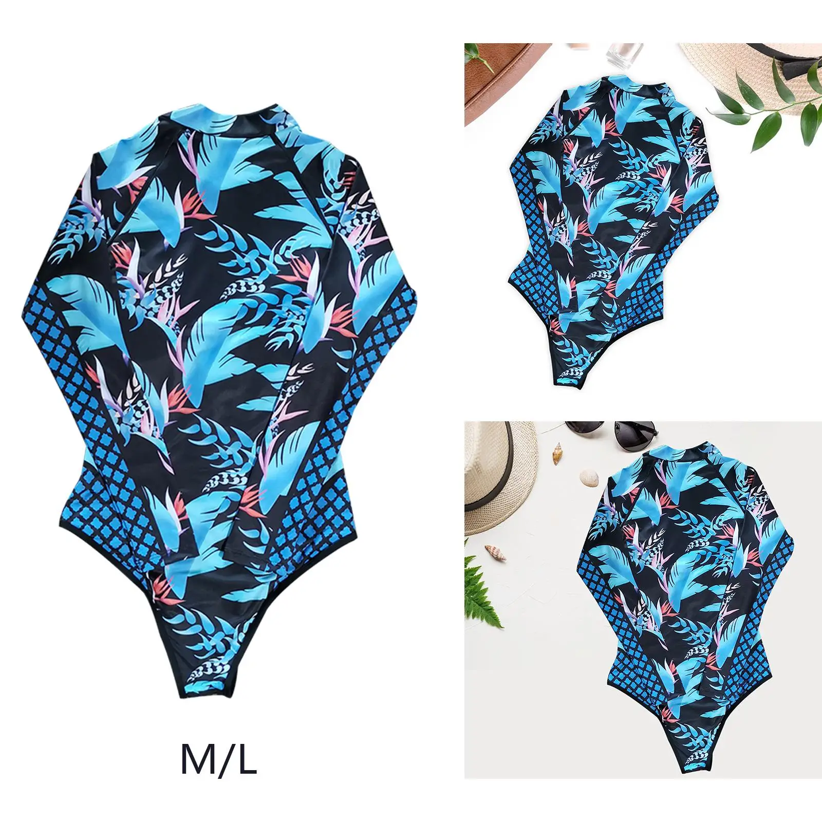 Long Sleeve Swimsuit for Women Sun Protection Female Single Piece Bikini for