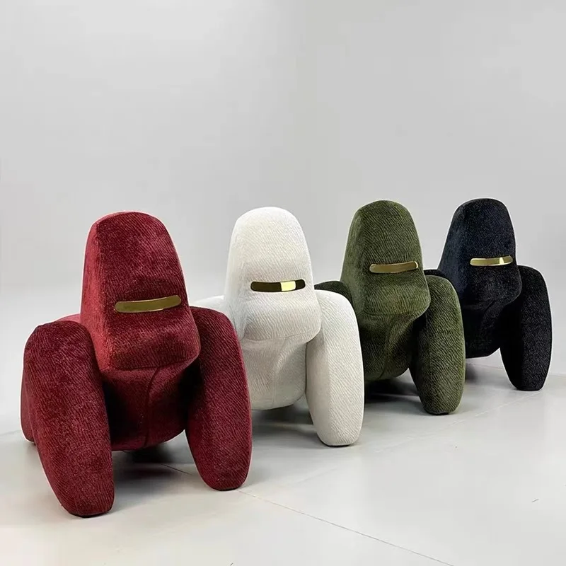 مقعد أطفال على شكل حيوان غوريلا من المشاهير على الإنترنت، كرسي ترفيهي مصمم حديث وبسيط ومبتكر