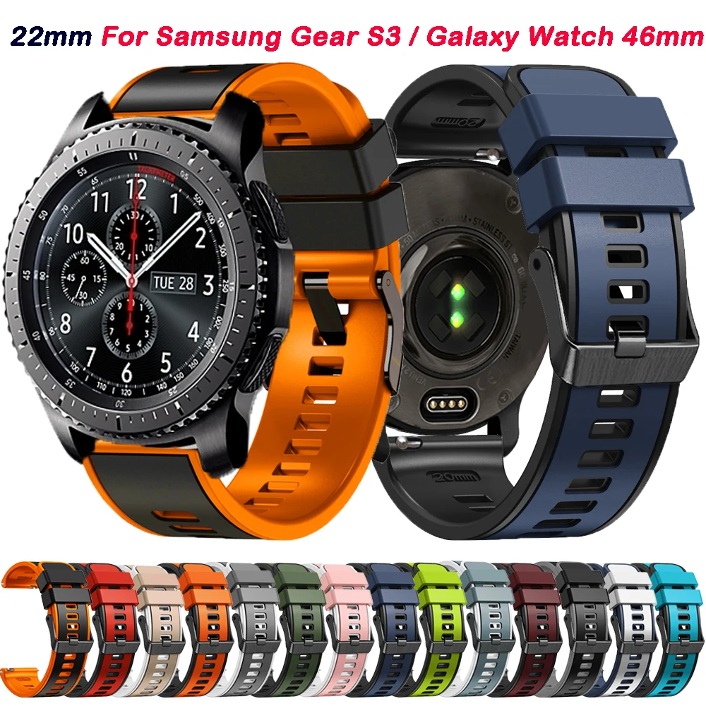 22mm Smart Watch Band For Samsung Gear S3 Frontier Classic Strap Correa For Galaxy Watch 3 45mm 46mm Sport Silicone Bracelet