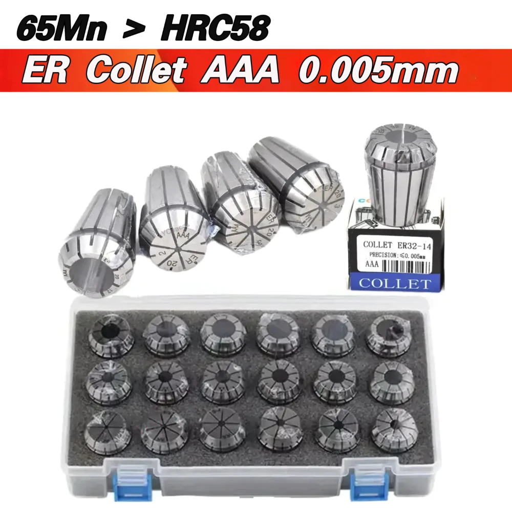 ER11 ER16 ER20 ER25 ER32 ER40 Collet Chuck Spring Collet Chuck Set Suit A AA Grade for CNC Milling Tool Holder ER Collet Chuck