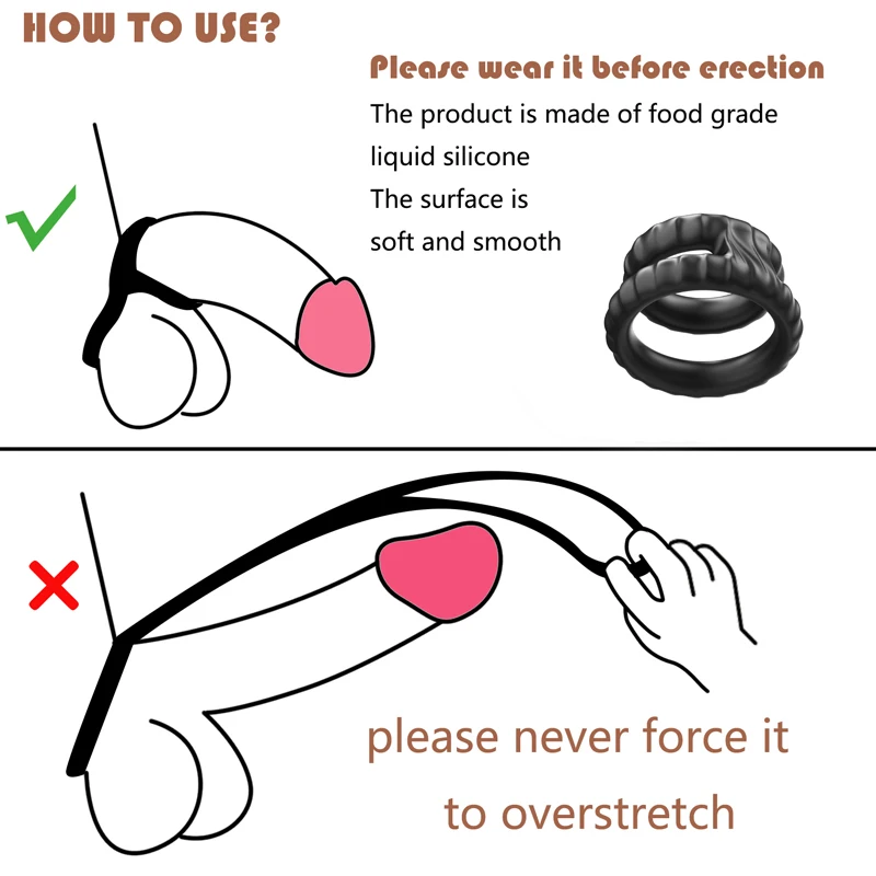 Semen Lock Ring Penis Enlargement Cock Ring Black Liquid Silicone Lock Ring Mens Delayed Ejaculation Sex Toy For Men Adult Toy