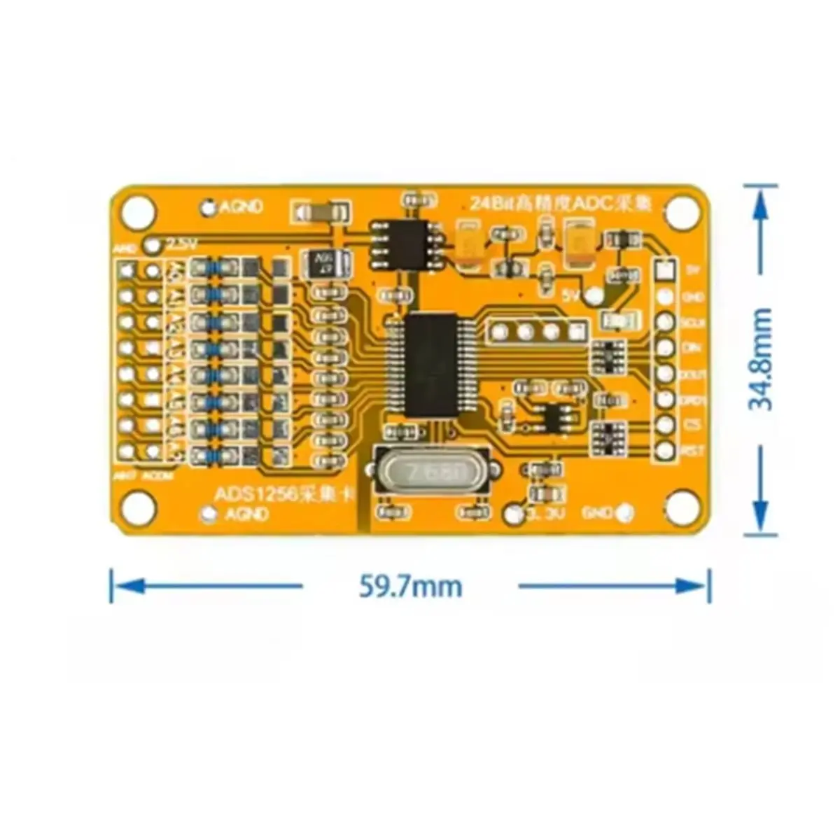 ADS1256 24 Bit 8 Channel ADC AD Module High ADC for Collecting Data Acquisition Card