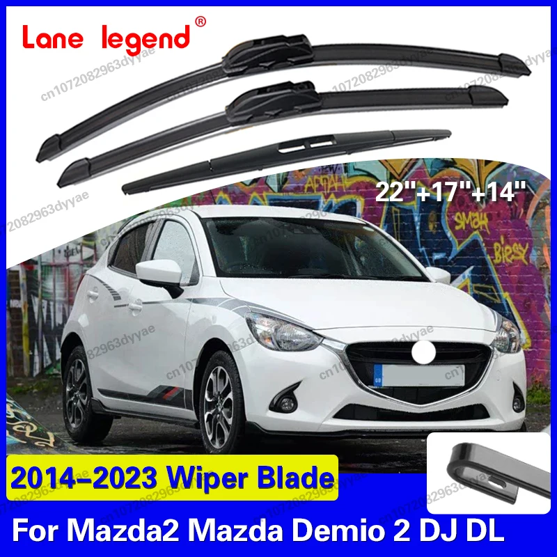 

Для Mazda2 Mazda Demio 2 DJ DL 2014-2023: Комплект из 2-х передних и задних щеток стеклоочистителя (дворников) для лобового стекла, аксессуары 2015 2016 2017