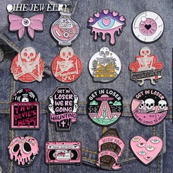 Horror Anime Animation Brooch Enamel Pins Punk Gothic Eyes Skull Brooch Lapel Badges Hallowoeen Gift Jewelry Gift for Friends