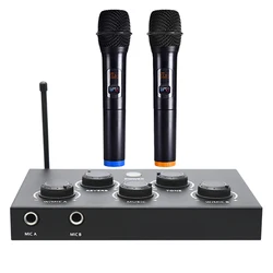 HD Karaoke Microphone Mixer Wireless Receiver System for Smart TV PC Amplifier Speaker with Power Adapter Optical Audio Cables