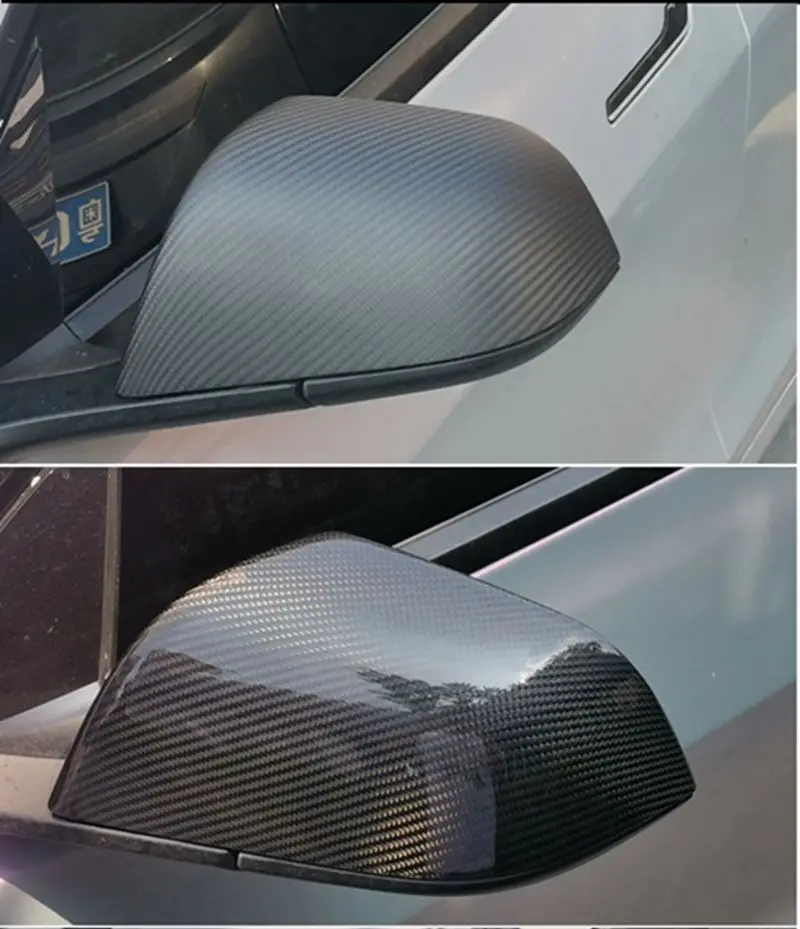 Cubierta de espejos retrovisores de fibra de carbono seco Real para Tesla Model Y/3/Highland 2017-2023 2024, cubierta de espejo retrovisor de puerta