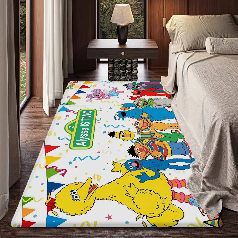 S-Sesame S-Street Floor Mat Non-Slip Laundry Room Mat Laundry Decor Balcony Child Living Room Bedside Mats