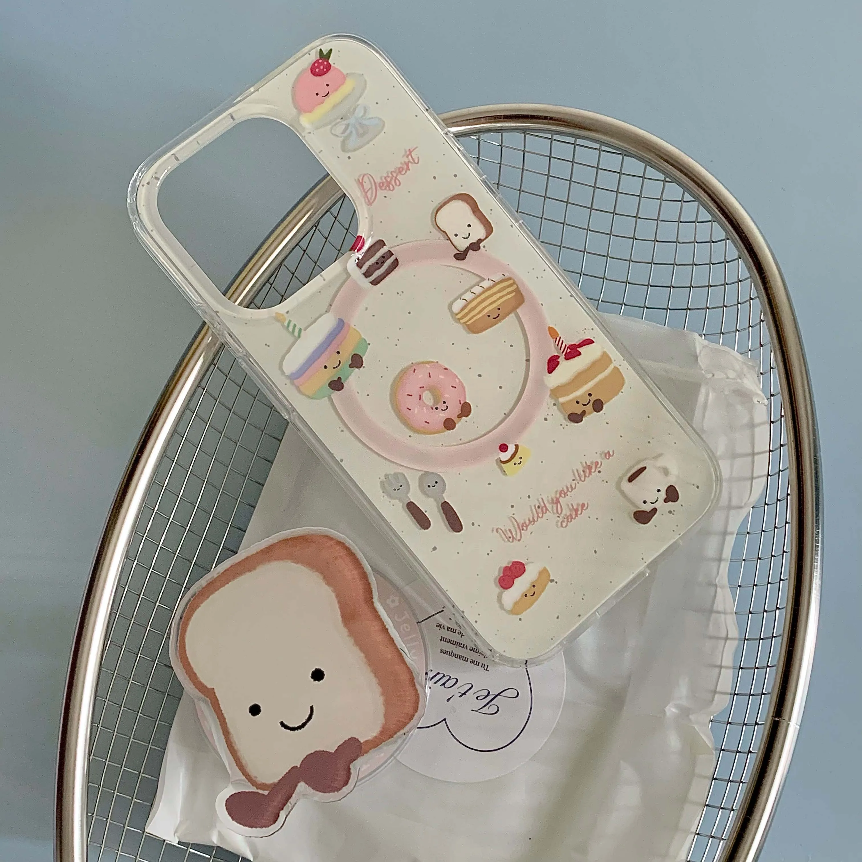 Cute Cartoon Dessert Cake Phone Case Magnetic Fundas For Iphone 14ProMax 13 14 15 Pro Max 15ProMax 12 13Pro Stand Holder Shell