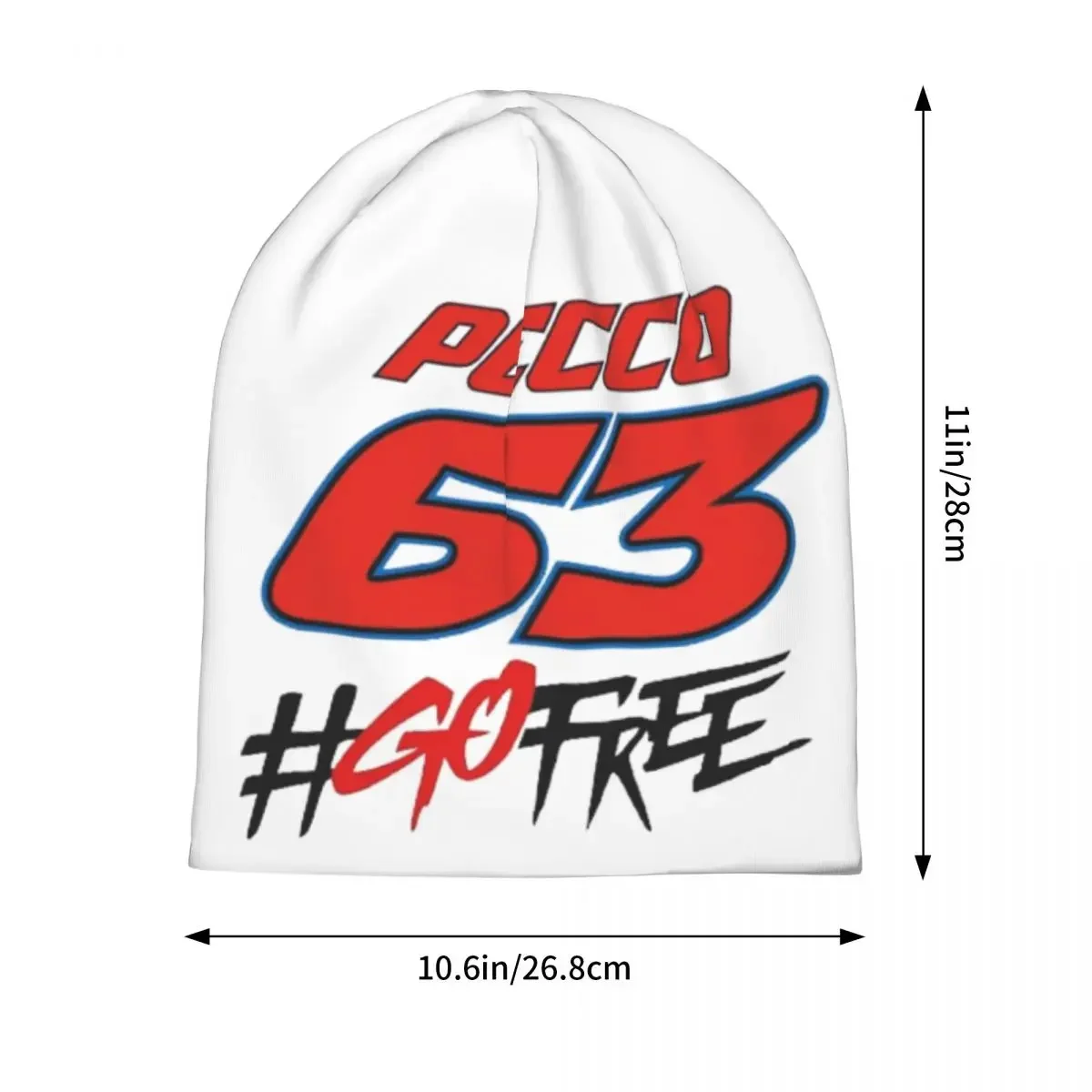 Pecco Bagnaia 63 Go Free قبعة محبوكة دافئة موضة بونيه قبعة الخريف الشتاء في الهواء الطلق قبعات حريمي للجنسين الكبار