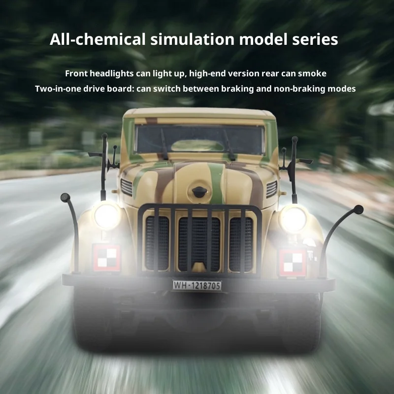 مقياس 1:18 للتحكم عن بعد لعبة مركبة القيادة العسكرية تأثير الدخان تسلق سيارة نموذج عسكري واقعي لعبة محاكاة سيارات RC
