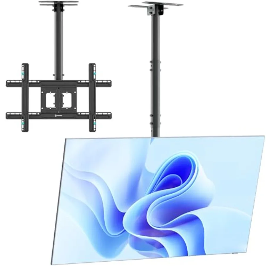

Ceiling TV Mount for 32-80 Inch Screens up to 150 lbs Height Adjustable Drop-Down Hanging Bracket with Swivel Tilt VESA 100x100