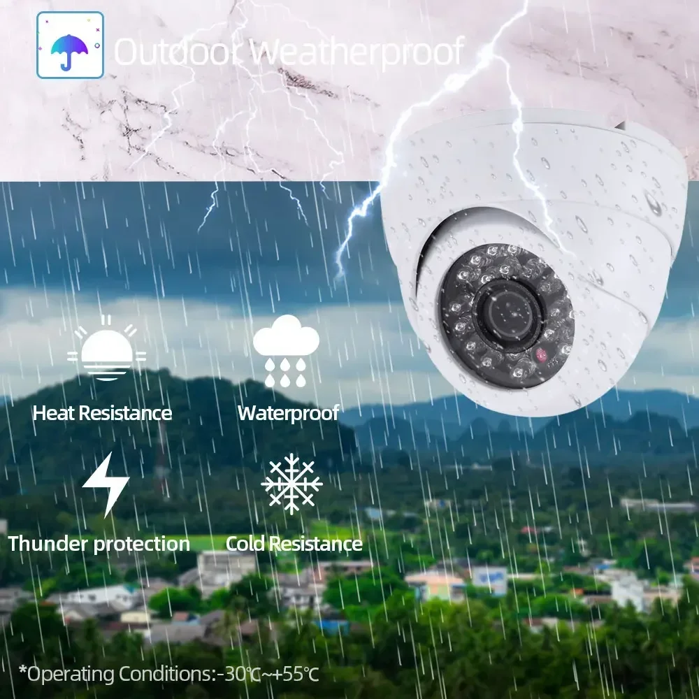 XMEYE-cámara de vigilancia DVR analógica CCTV con cable de 5MP, visión nocturna para interiores y exteriores, cámara domo de seguridad Sony AHD BNC, color negro