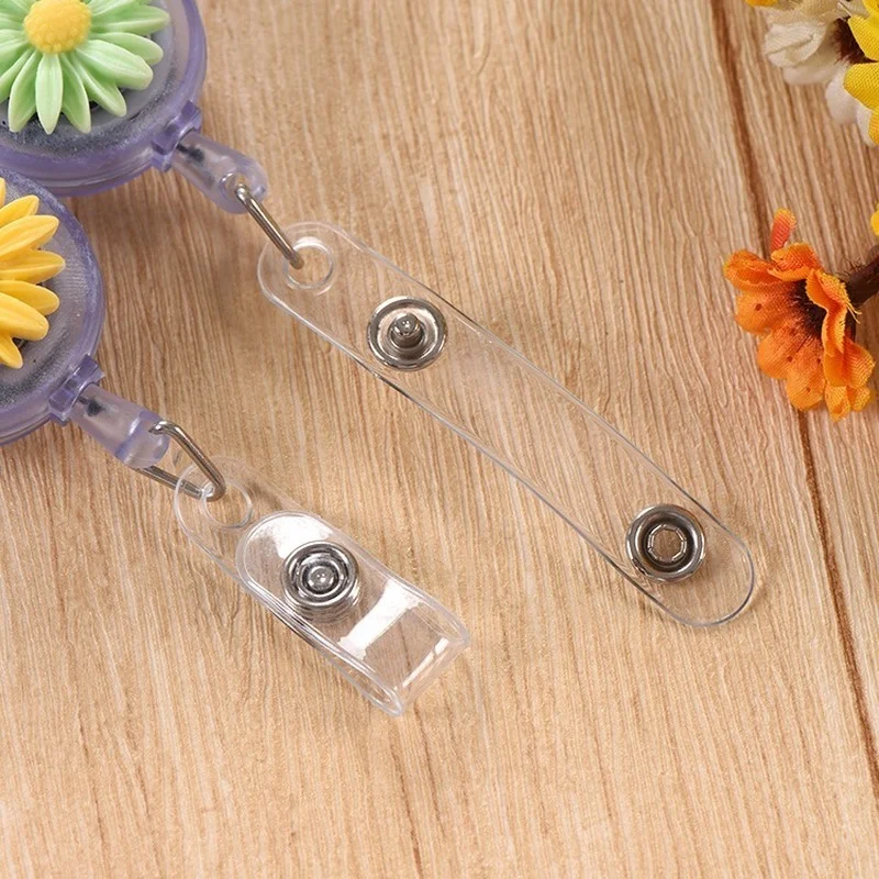 Flower Retractable Women Girls Nurse Badge Reel Work Card Clip ID Badge Pass Card Holder Chest Pocket Clip Accessories