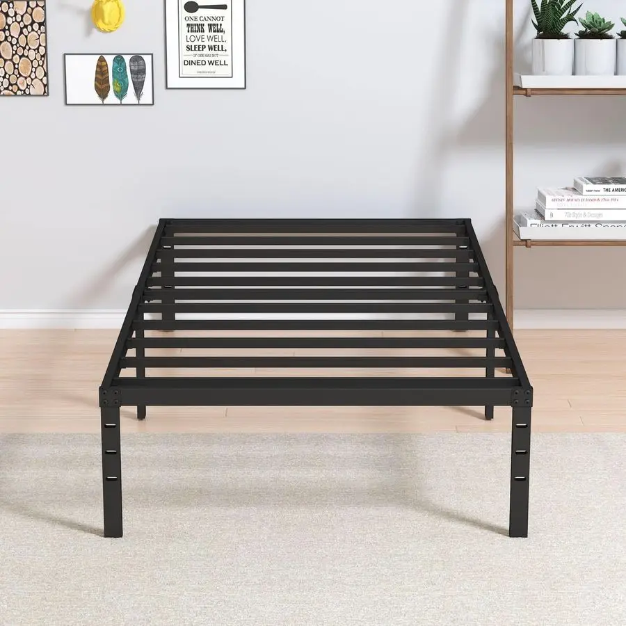 

Maenizi Heavy Duty Twin Bed Frame No Box Spring Needed, 14 Inch Metal Platform Bed Frame Twin Support Up to 2500 lbs, Easy Asse