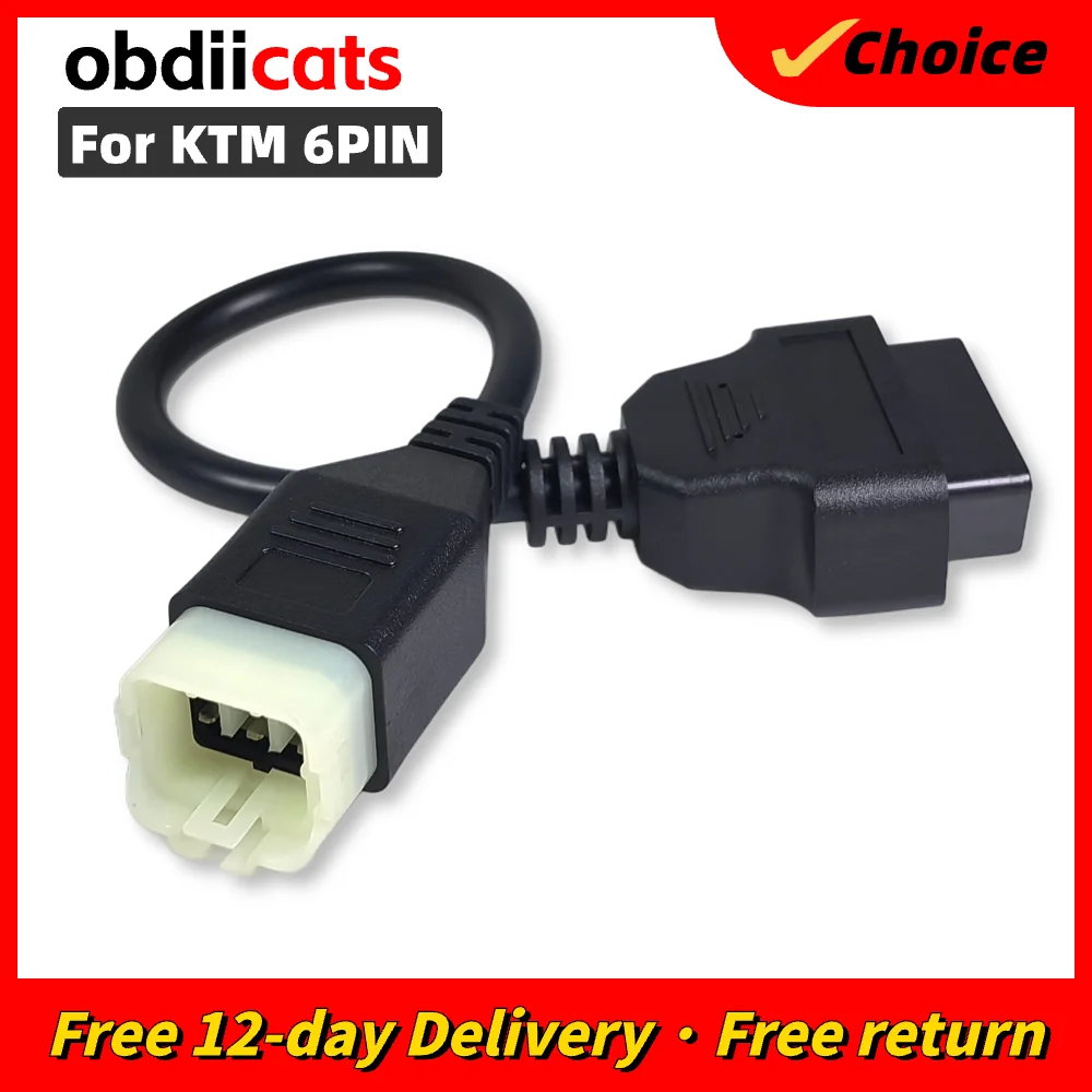 

OBDIICAT For TM 6 pin to OBD 16 pin adapter cable for ECU software to Motorcycle motorbikes 6pin cable