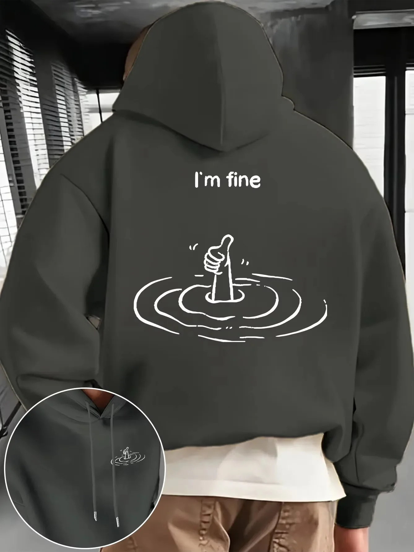 New autumn and winter men's and women's hooded sweatshirt with pockets, graffiti style pattern print comfortable and soft fabric