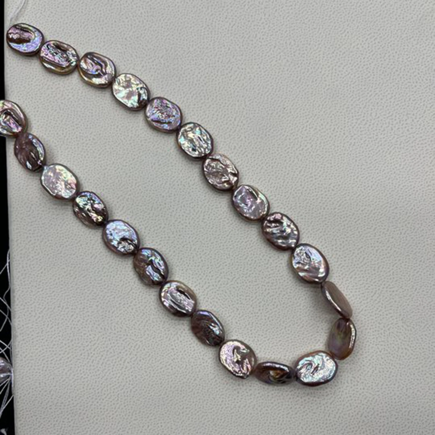 11x14-12x15mm  Natural Pearl Round Purple Orange Freshwater Necklace Semi-Finished Baroque DIY Materials  Accessories Jewelry