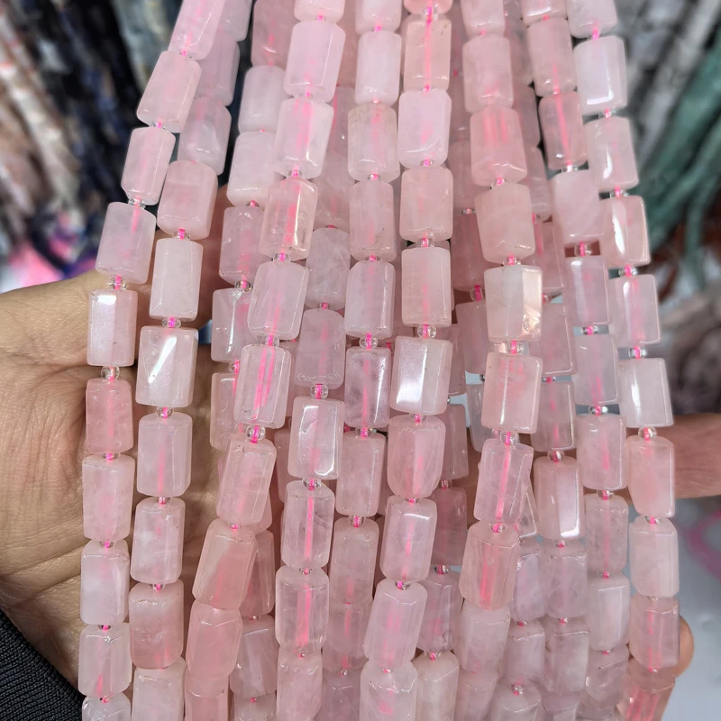Natürliche Zylinder Stein Perle Bunte Weiße Jaspis Quarz Rohr Charms Perlen Für Schmuck Machen Diy Armbänder Halskette – Detail 6