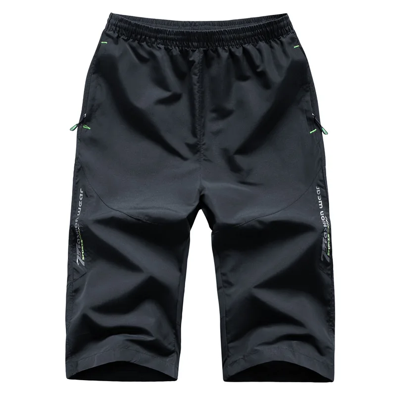 

2026Summer Sports Cropped Trousers Quick-drying Large Size 7XL 8XL Men's Casual 3/4 Pants Thin Workout Mens Fashion Baggy Shorts