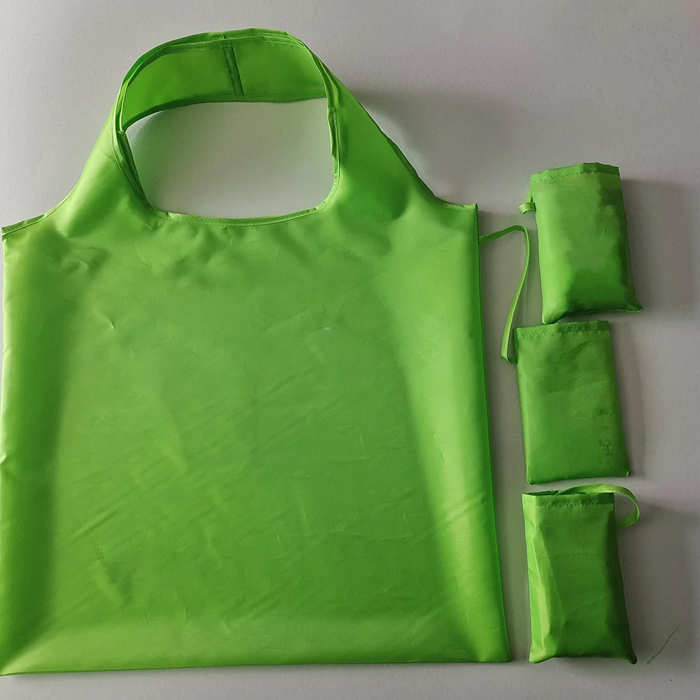 

Рекламная переработанная многоразовая складная сумка для покупок с квадратным чехлом Портативная прочная сумка для хранения из полиэстера для рекламы