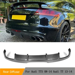 Car Rear Bumper Diffuser Lip for Audi TTS Bumper 2008 - 2014 TT 2013 2014 Bumper Guard Spoiler Carbon Fiber / FRP