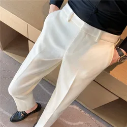 2026 Men's Winter Woolen Office Suit Pants, Slim British Style Wool Business Formal Dress Trousers, Asian Size 29-36, 2025 New