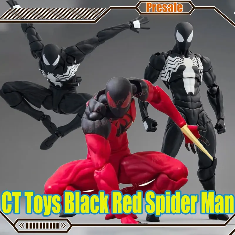 

New MessToys Spiderman Figure CT Toys Black Red Spider Man Figurine Mess Toys Anime Action Figure Custom Model Gifts Kid Toys