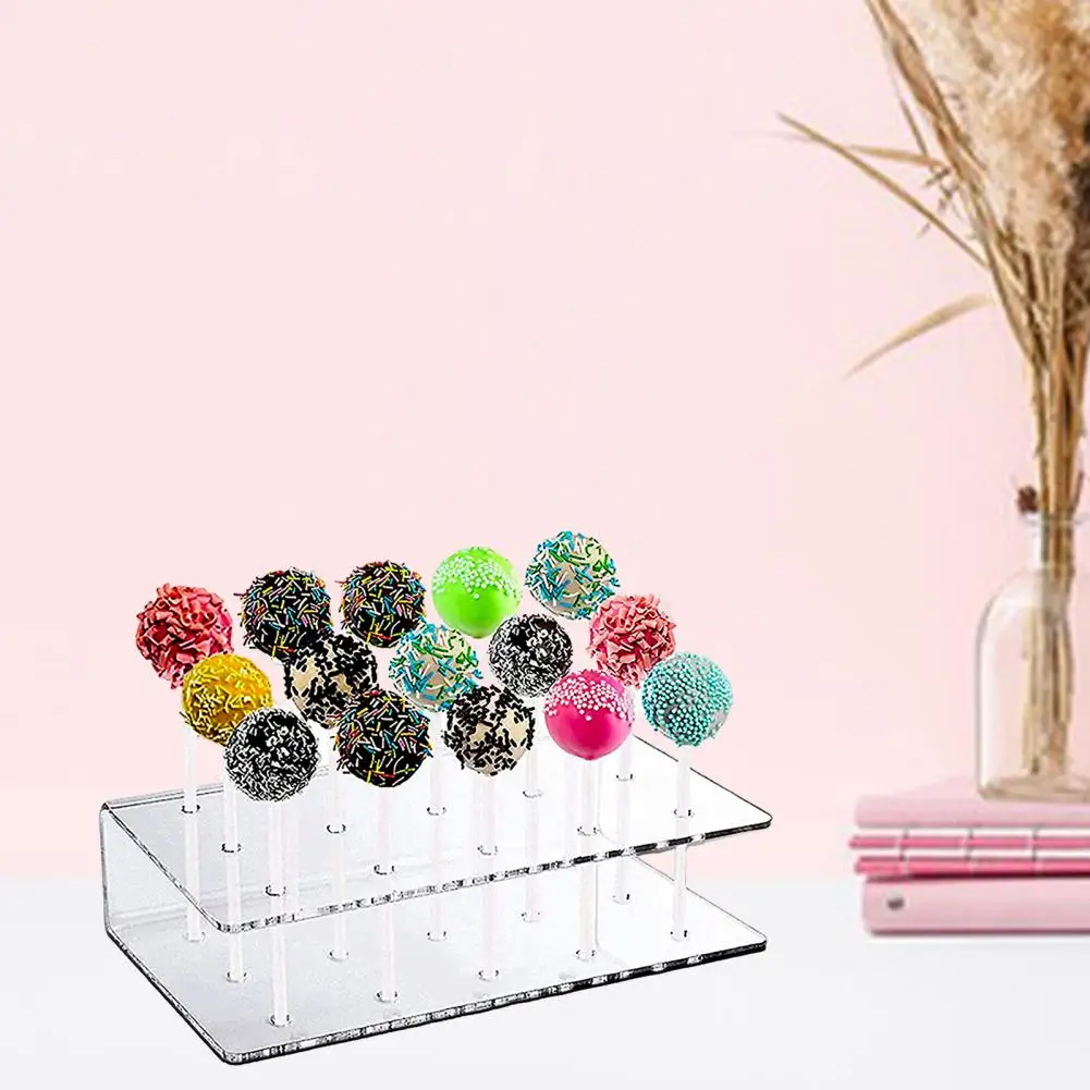 Stable Cake Pop Stand Acrylic Lollipop Display Stand with 15 Holes Sturdy Construction Food-grade Bpa Free Material for Parties