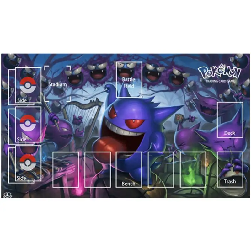 60*35*0.2cm Anime Pokemon GAME PTCG Dedicated Card Playmat Battle Against Gengar Series Hobbies Collection Gifts Toys