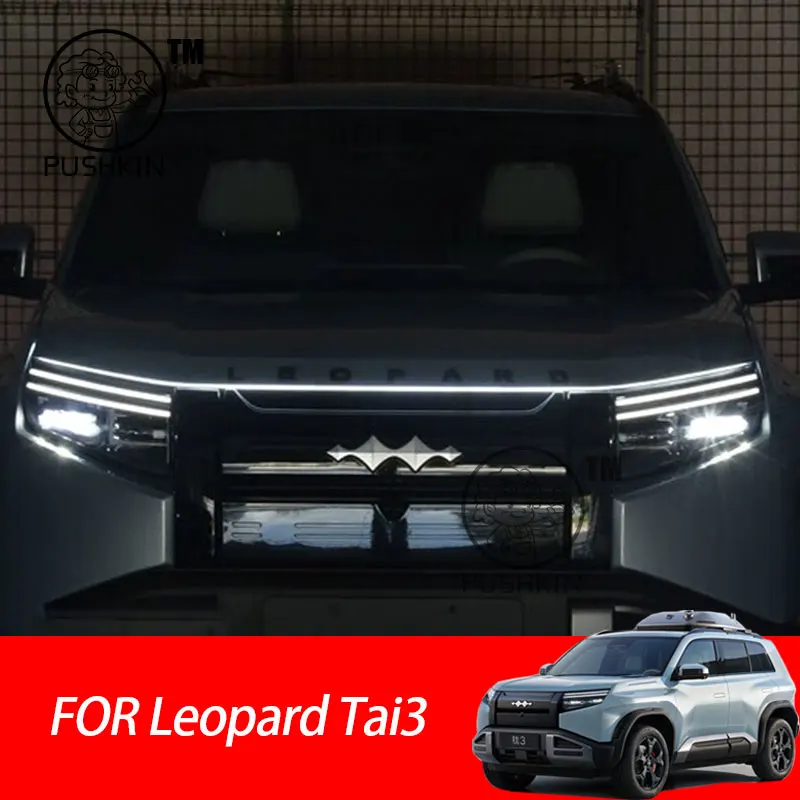 

For Leopard TAI 3 2025 Front Bumper Daytime Running Light Grille LED Lights Front Face Decoration Accessories