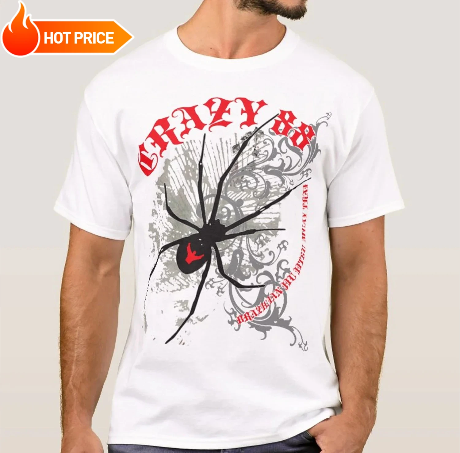 Black Widow Brazil Jiu Jitsu MMA Muay Thai Combat T-Shirt 100% Cotton O-Neck Summer Short Sleeve Casual Mens T-shirt Size S-3XL