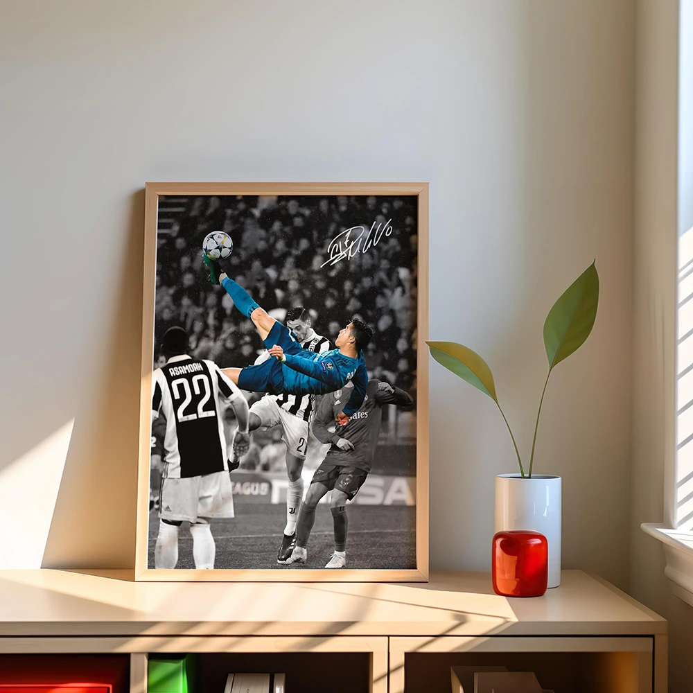 Modern Football Player Poster Canvas Wall Art Print Soccer Star Decorative Mural for Home Room Decor Sports Fan Gift Unframed