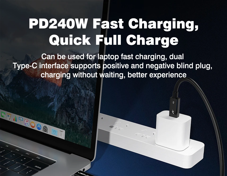 Thunderbolt 5 Kabel Weiches TPE 80Gbps Typ-C USB4 V2 Koaxialkabel USB-C zu C 240W 16K 8K für EGPU Mac MINI SSD iPhone 16 MacBook – Detail 13