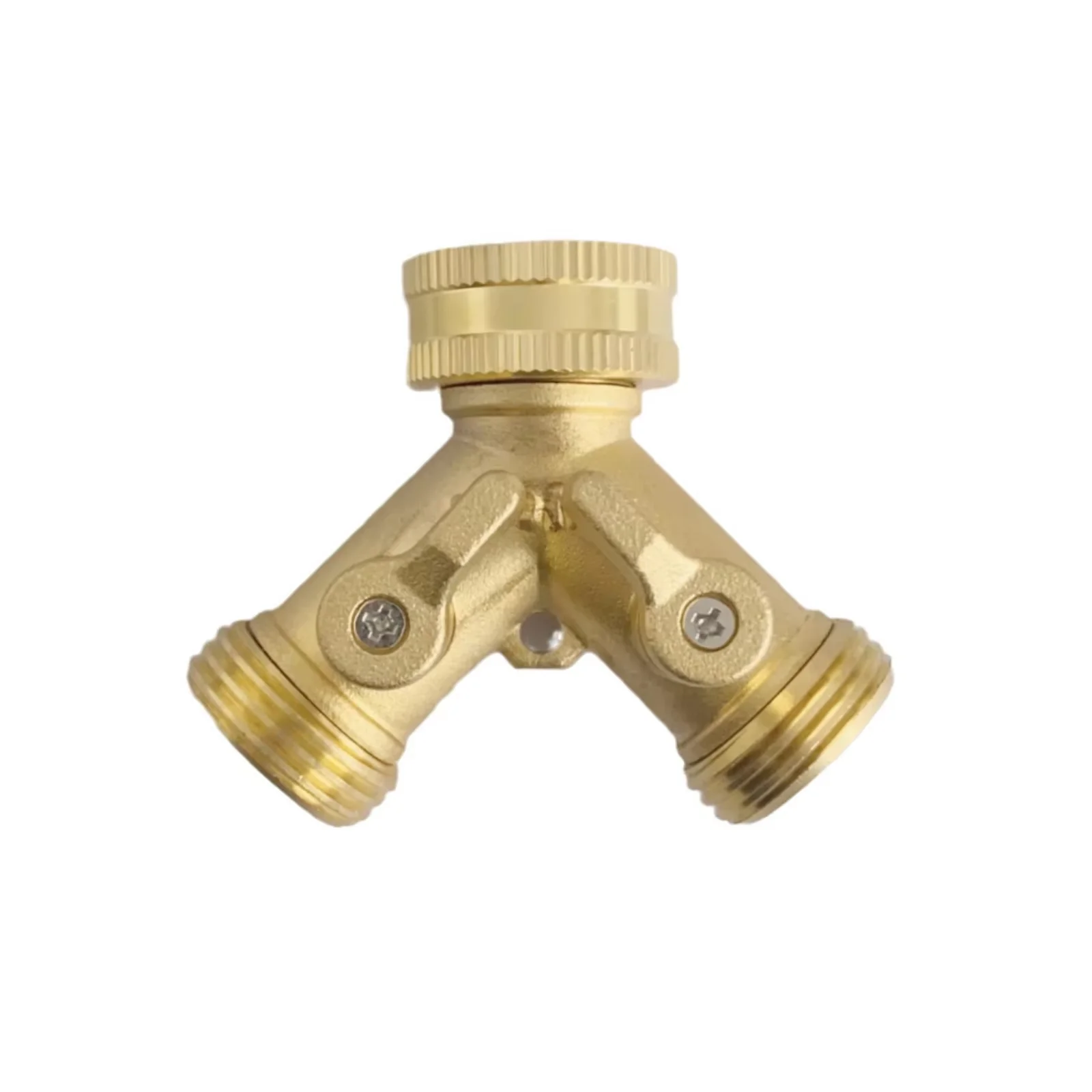 Faucet Water Divider Y-Shaped Three-Way Garden Tool Copper Joint Copper 3/4 Garden Hose Splitter Joint