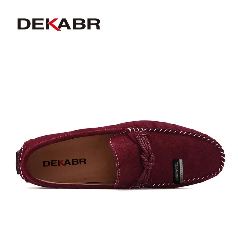 DEKABR New Design High Quality Suede Loafers Slip on Moccasins Comfortable Breathable Lightweight Handmade Driving Shoes for Men