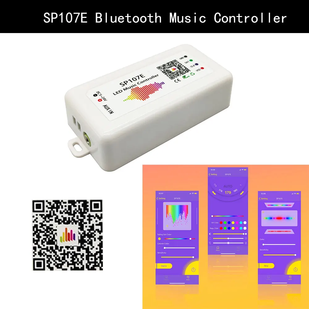 WS2811 WS2812 Controller SP611E SP107E Bluetooth/WIFI Music Pixel Phone APP Controller for WS2812B WS2815 SK6812 RGBW DC5V-24V