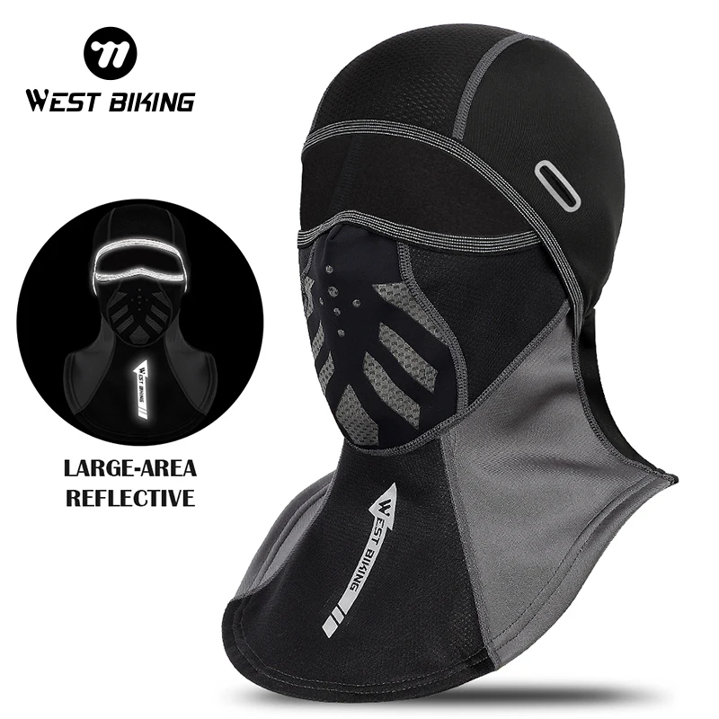 WEST BIKING Warm Winter Cycling Cap Reflective Men Women Sport Scarf Balaclava Neck Warmer Bicycle Motocycle Ski Running Cap Hat