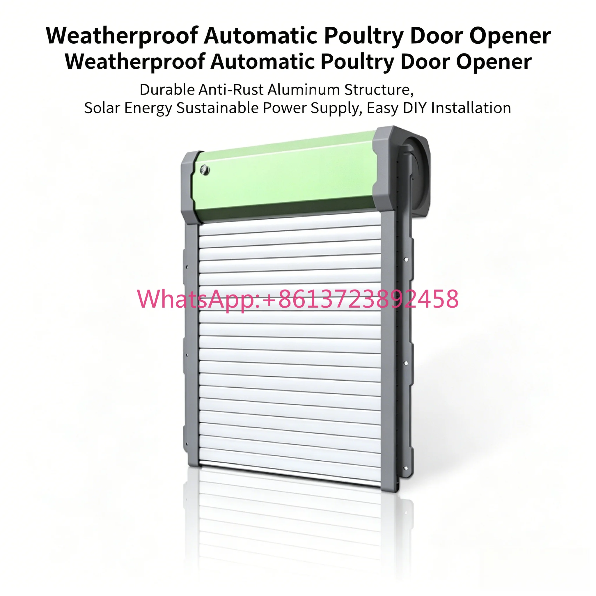 Waterproof Solar Chicken Coop Auto Door Built In 2000mAh Battery Smart Timing Poultry Accessory For Farm Backyard Hen House Use