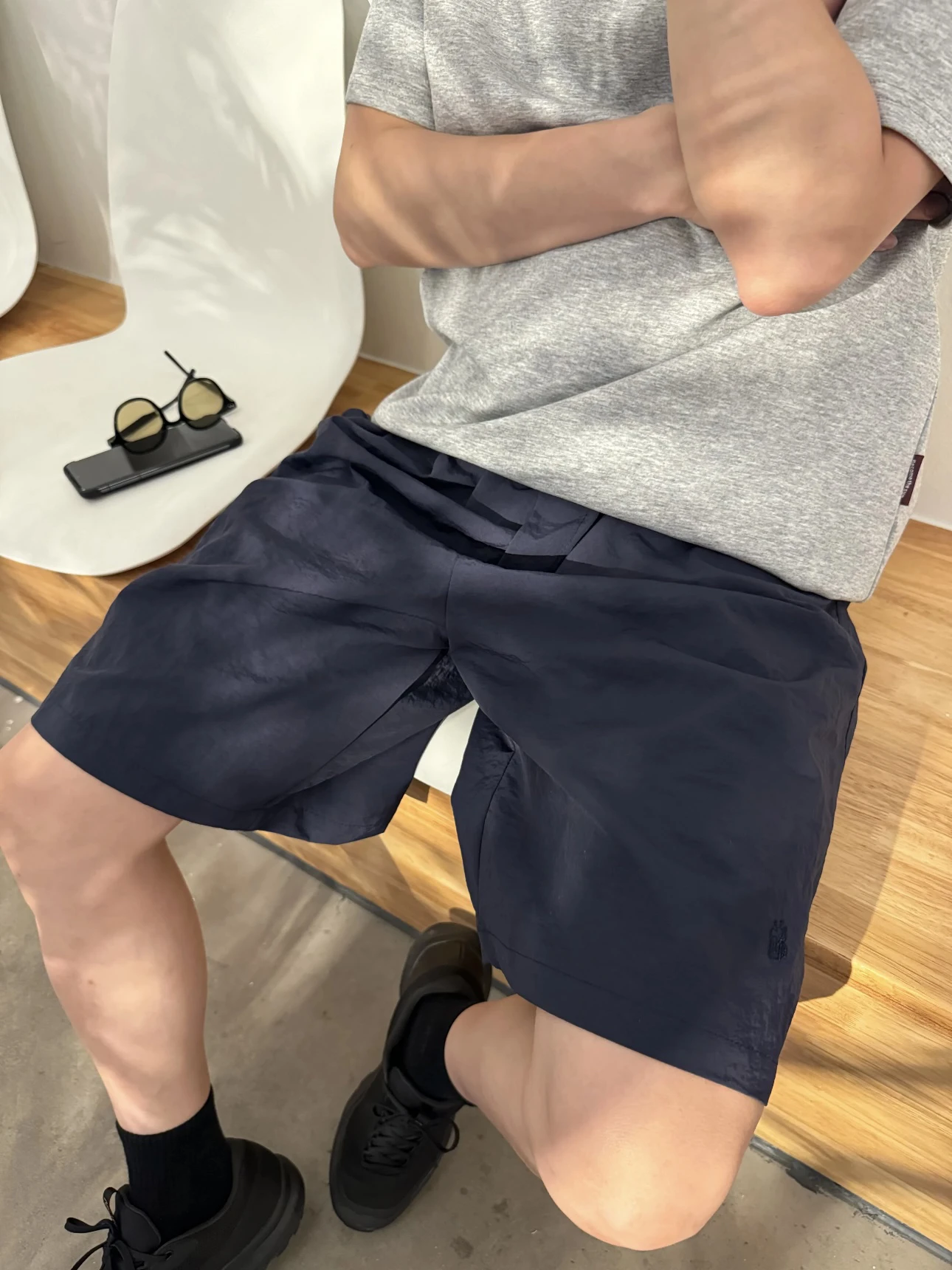 

Qui Dry Summer Street Sle Men's orts Casual Loose Fit Sport Versatile Function Straight Leg Five-Quarter Pants
