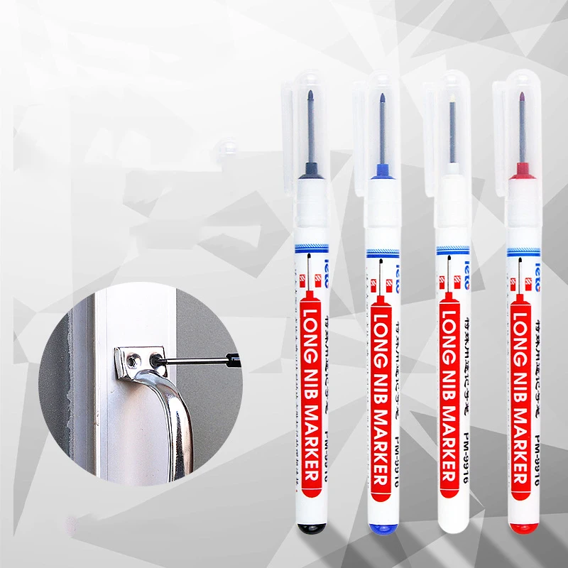 1PC Long Head Marker Pen Waterproof Multi-purpose Deep Hole Marker Pens For Marking The Drilling Position