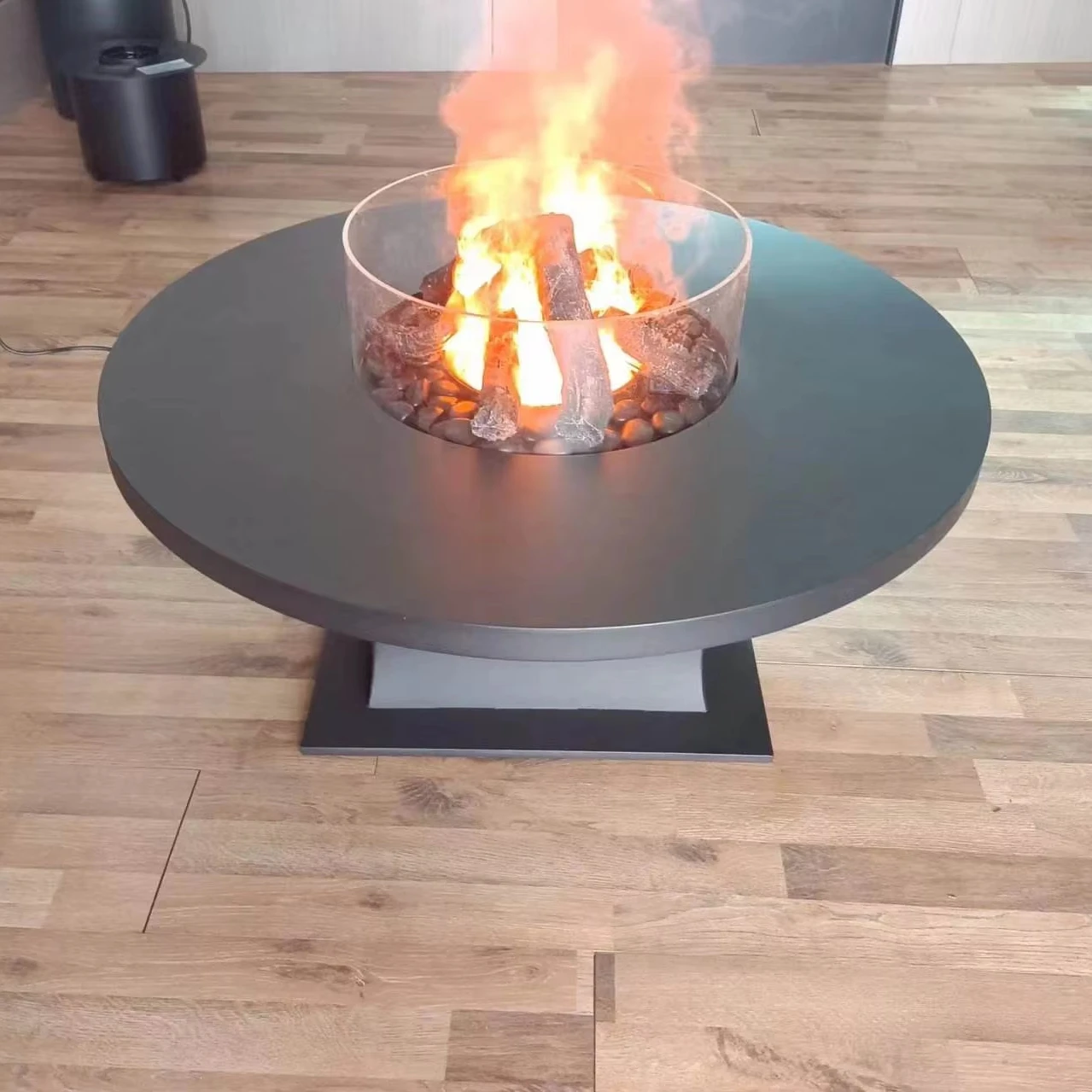 3D Electric Fireplace Remote Control Insert Type Water Steam Effect Household Hotel Use English Customized Modern Indoor Round